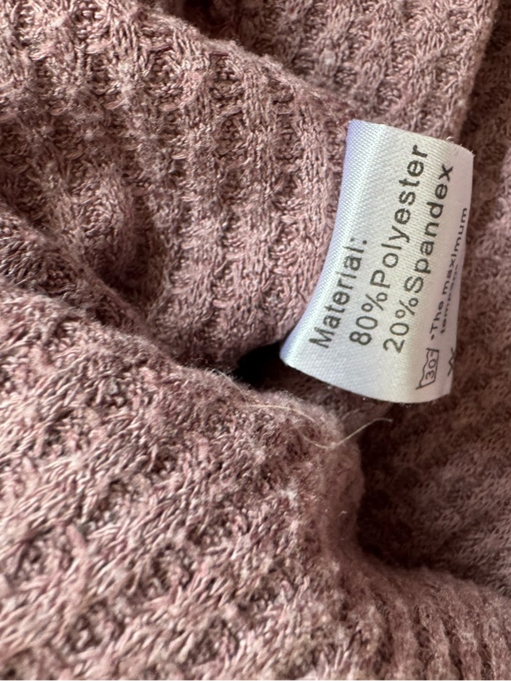 Mauve Button-Front Waffle Knit Top with Front Tie - Picture 5 of 10